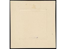 1875, Vorlagekarton ohne Werteindruck, formatverkleinert (ca. 35:37 mm), sonst einwandfrei. Äußerst selten. Fotobefund Klinkh