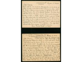 1945, Britische Zone Behelfsausgaben: 2 Ganzsachen RPD Schwerin prepaid 6 Pfg. bezahlt, Stempel SCHWERIN 30.8.45 und LÜBECK 1