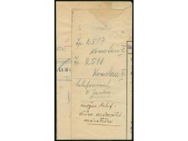 1942, Einschreiben mit MiF 40 H schwärzlichblau und 5 K dunkelgelblichorange von Kladno nach Prag (gefaltet), dazu Beleg vom 