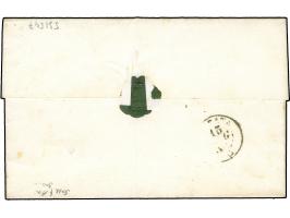 1860, 3 baj on brown, slightly touched on left with separation lines on three sides, tied by grid stamp to envelope from PIGL