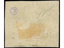 1867, 3 cmi. blueish-grey, good to wide margins with dividing lines on two sides, unused with large part original gum, very f