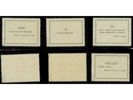 1943, Nationaler Verwaltungsausschuss 25 C. bis 2 L., sowie 50 C. und 2 L. der Flugpostmarken, mit Satzfehler “Verwaltungsaus
