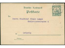 Karte 5 Pfg. mit Zudruck “APIA, am 27. November 1909. …die herzlichsten Glückwünsche zum Jahreswechsel, Hans Becker” &nbsp;mi