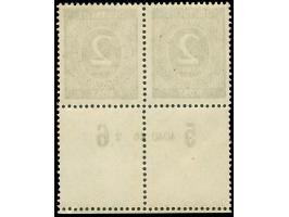 1946, Ziffern 2 Pfg., waagerechtes Unterrandpaar mit bedruckten Leerfeldern in Markengröße und HAN “4040.56”, postfrisch, ein