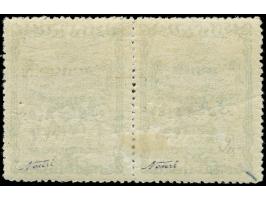 1921, Foreign Affairs pair 5 pia. green typo overprinted 1337, unused, very fine and scarce. (Isfila catalogue value 600,-€),