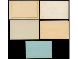 1870/72, 5 unused cards including 10 c. red on buff card-lettre unused,  10 c. Par Ballon Non Monte card, three pre-printed p