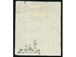 1874, Coat of Arms 4 c. blueish-green, good to wide margins, into left stamp at bottom left, fresh colour, clear part strike 