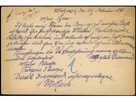 1898, "MECHOVA Mars.6.98" (Metsovo) canceling a 20 pa. postal stationery card 1892, sent to "München 15.Mars.98" with arrival