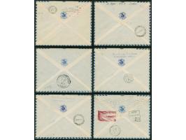 1946/54, Air France : 10 air mail covers including first flights to Nouvelle Caledonie registered, anniversary flights to Bue