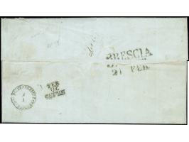 "GRAV.NA FEB…", &nbsp;L1 auf Handpapier 30 Centesimi, voll-bis breitrandig, auf komplettem Faltbrief aus Dongo, nach Brescia.