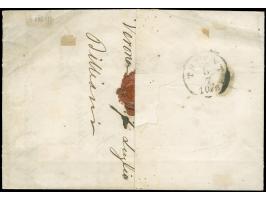 "VERONA 7/7", Zier-EKr., auf Österreich 1858, 5 Kreuzer, Type II, auf Faltbrief nach Sarche bei Trient. Eine sehr seltene Ver