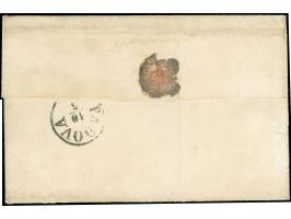 "TEOLO", L1 ohne Datum, sauber nebengesetzt auf Briefhülle, frankiert mit 1861, 5 Soldi, entwertet durch EKr. "PADOVA 10/3", 