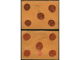 1916, Four registered and sealed covers during WWI with six star overprinted issue 5 pia. or 10 pia. single frankings, severa