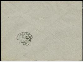 1902, LATTAQUIE JUIL/24/902 cds. on envelope bearing 1 pia. violet-blue, commercial lokal imprint, to London with arrival mar