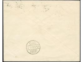 1923, Kompletter Satz mit fünf Werten bis 400 M auf 1 L auf Einschreiben MEMEL **C 12/2/23 nach Libau mit rs. Ankunftsstempel