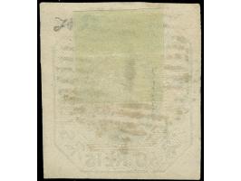 1853, Queen Maria II 50 r. green, good margins, clear cancelled numeral ‘1’, fine.
