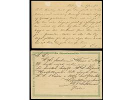 1872/74, 8 Pen. yellow-green, two postal stationery cards, first Type I: ‘... adressen ... förpligtad’, both used with clear 
