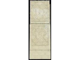 1927, Staatswappen 3 Pfg. dreiseitig ungezähnt im senkrechten Paar mit Normalmarke (diese oben ein kurzer Zahn), ungebraucht 