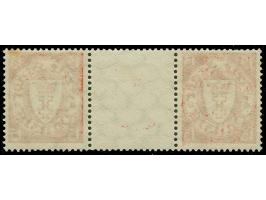 1925/35, Staatswappen 15 Pfg. orangerot im waagerechten Zwischenstegpaar, sauber ungebraucht (Mi. 650,-)