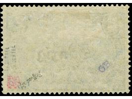 1920, 2 Mark dunkelkobaltblau mit doppeltem Aufdruck, dabei einer schwächer und ca. 5 mm nach unten verschoben, ungebraucht, 