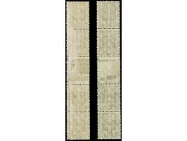 1923, 50 m. und 100 M. je im Zwischensteg-4er-Streifen mit Aufdruckausgabe 50000 auf 500 M. bzw. 100000 auf 20 M., ungebrauch