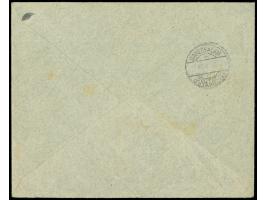 1916, Vorausfrankatur von Morogoro, Dienstsiegel violett, Francostempel rot, mit Stempel "MITTELLANDBAHN b 18.7.16" ohne Zugn