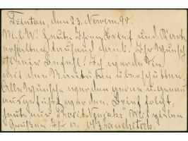 1897, Karte 'Nur für Marine-Schiffsposten' 10 Pfg. mit Stempel "TSINTAU CHINA 24/11 98" nach Gross-Särchen, mit Ankunftsstemp