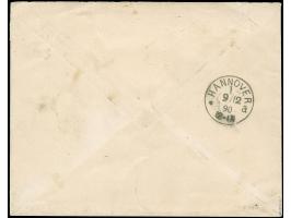 1899, Krone/Adler 20 Pfg. mittelultramarin, im waagerechten Paar auf R-Fernbrief von “APIA / KAISERL. DEUTSCHE / POSTAGENTUR 
