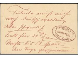 1901, Karte 5 Pfg., von “APIA / KAISERL. DEUTSCHE / POSTAGENTUR / 1 8 / 00” nach Kleinfurt mit vorders. Ankunftsstempel, rück