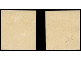 1921, Kogge 25 Pfg., Probedrucke nur des Mittelstückes bzw. nur des Rahmen in schwarz auf Kreidepapier, ungezähnt und ungummi