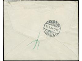 1901, Germania 40 Pfg., als portogerechte Einzelfrankatur auf R-Fernbrief von “TONGKU / DP / 14/6 01” nach Frankfurt mit Anku