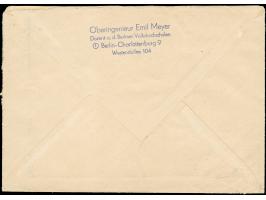 1949, Rotaufdruck 30 Pfg. und Bauten 5 Pfg. mit Stempel “BERLIN-CHARLOTTENBURG 2 23.10.49” auf Luftpostbrief mit handschriftl