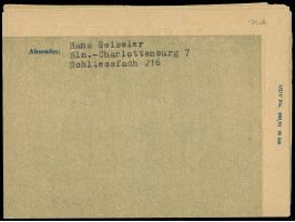 1949, Bauten 50 Pfg. mit Stempel “BERLIN-CHARLOTTENBURG 2 10.9.55” als portogerechte Einzelfrankatur auf Luftpostleichtbrief-
