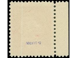 AMERIKANISCHE FÄLSCHUNGEN FÜR DEUTSCHLAND: 1944, Hitler-Totenkopf 12 Pfg. dunkelbräunlichrot, linkes Seitenrandstück, postfri