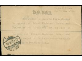 1923, George V stationery registered letter 5 p. olive-green uprated with 1922 (Dollard) 1d . red, canceled with 24/AP/23 and