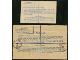 1961/64, two stationery registered letter 1/- sh. 5 p. green, size 134x84mm and 204x128mm, both used registered, large envelo