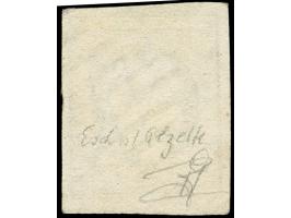Esch sur Alzette, sqare rural handstamp on 1852, 10 c. gray black, large margins. Opinion Böttger BPP (2018)&nbsp;