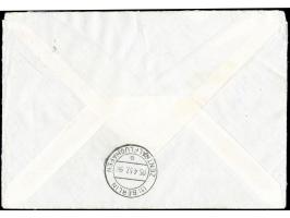 1956, Stadtbilder 20 und 25 Pfg. mit Stempel “BERLIN-WANNSEE 1 5.4.57” als portogerechte Frankatur auf Rohrpost-Luftpostbrief