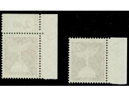 1956, Stadtbilder 25 Pfg., Randstück mit Druckerzeichen “7” und zweite Marke aus der linken oberen Bogenecke mit Druckerzeich