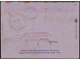 1956, Stadtbilder 15 Pfg. im Viererblock mit Stempel “BERLIN SW11 25.1.59" auf Vordruck-Luftpostleichtbrief mit viel Text nac