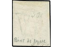 1852, 10 c. gray black with 'point de répéré, vf, opinion Böttger BPP&nbsp;