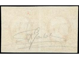 1852, 1 sgr. carmine red, horizontal pair, the left stamps with 'dot on forehead', good to large margins, neatly cancelled by