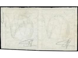 Ettelbrück, losanges on 1852, 10 c. gray black, horizontal pair, clear to mostly large margins, vf, opinion Böttger BPP