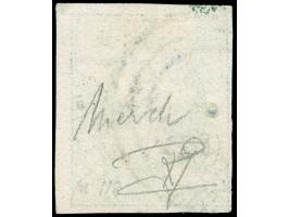 Wiltz, target in green on 1852, 10 c. gray black, vf, Opinion Böttger BPP (2018)