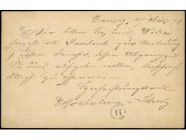 “DANZIG N.3 27.MARZ.78" (Spalink 7-3) zweimal klar auf Ganzsachenkarte 5 Pfge mit tarifgerechter Zufrankatur 5 Pfge violett n