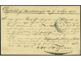 “DÜSSELDORF 3.SEPTBR.72” (Spalink 11-1N2) sehr klar auf kleiner Schild ½ Gr. ziegelrot auf amtlichem Postkarten-Formular nach