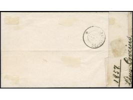 Remich, target with broken circles ('brisés'), on 1852, 10 c. grey black, good margins, with adjacent "REMICH 13 1 1857" on e