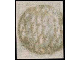 1851/55, Friedrich August 1 Ngr. a. mattgraurot, am rechten Rand drei 'Sachsenringel', sauber entwertet durch Vollgitterstemp