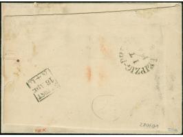 Friedrich August 1 Ngr. a. mattgraurot, am rechten Rand drei 'Sachsenringel', sauber entwertet durch Vollgitterstempel. Einwa