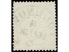 “POLNOW 24.SEPTBR.73” (Spalink 31) klar und kopfstehend auf großer Schild ½ Gr. orange. Die farbfrische Marke ist gut geprägt